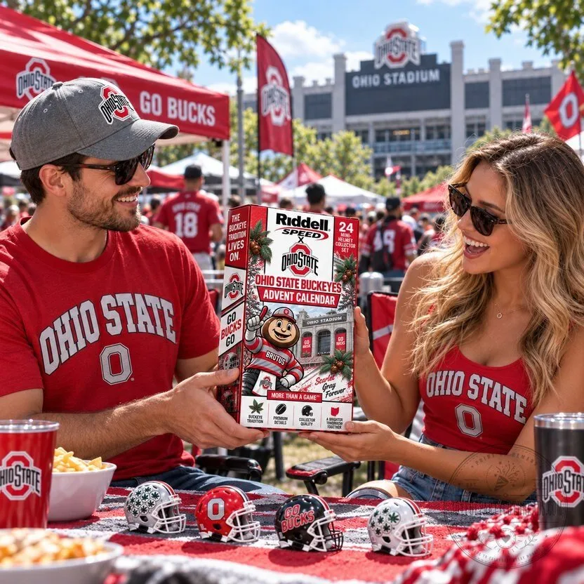 Ohio State Buckeyes Football Mini Helmet Advent Calendar Collector Set 2D 5 Ohio State Buckeyes Football Mini Helmet Advent Calendar Collector Set