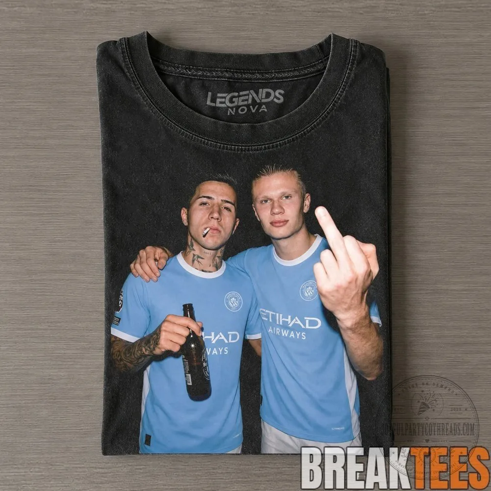 Erling Haaland and Enzo Fernandez Manchester City Football T-Shirt
