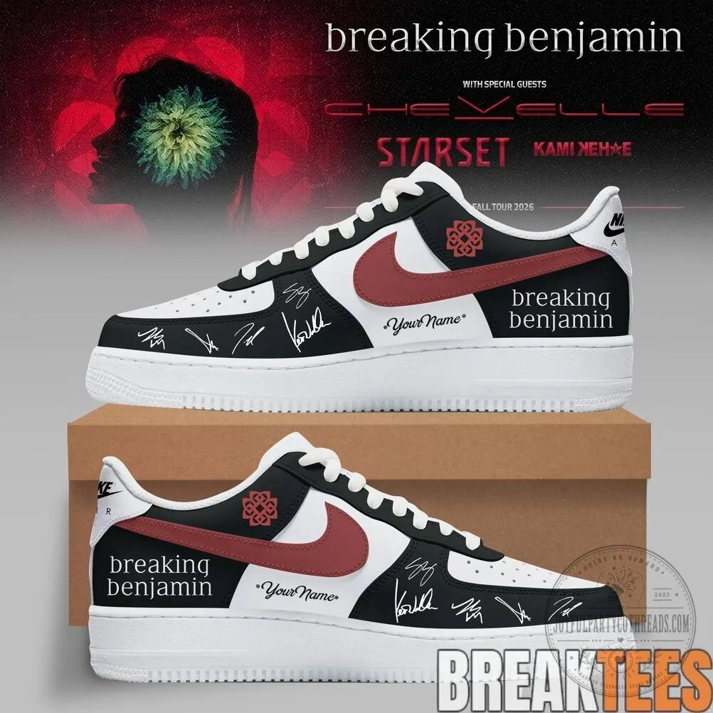 Breaking Benjamin American Tour 2026 Custom Air Force 1 Sneakers