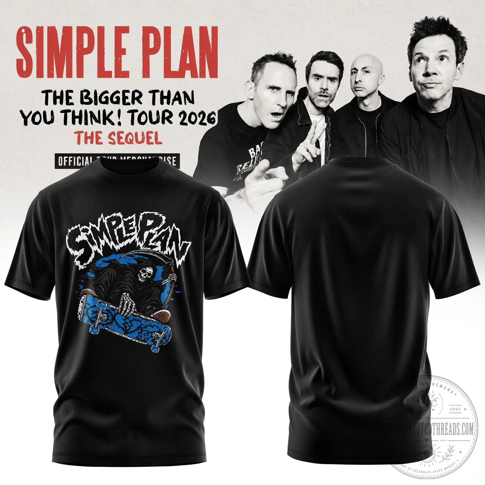 Simple Plan The Bigger Than You Think Tour 2026 The Sequel Graphic T-Shirt