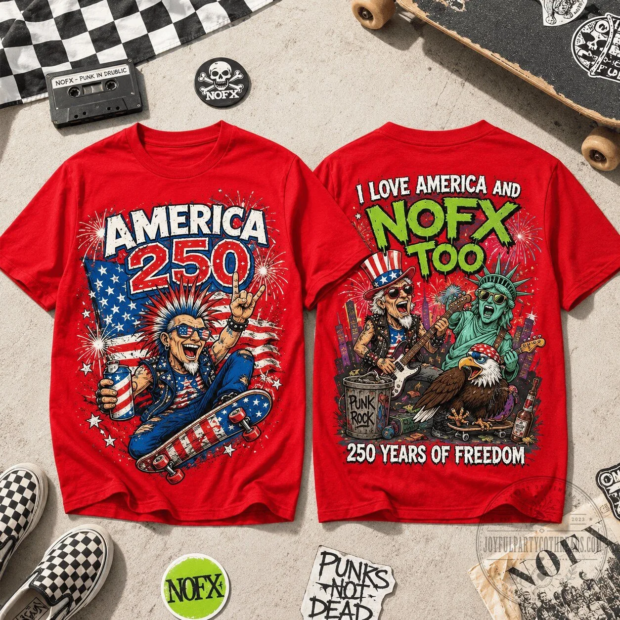 NOFX America 250 Years of Freedom Patriotic Punk Rock T-Shirt
