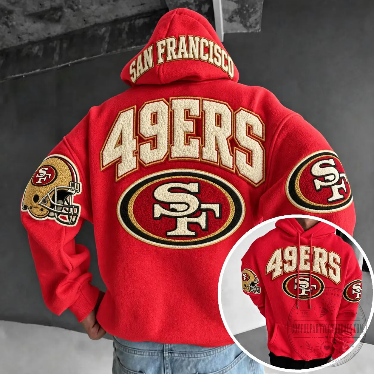 San Francisco 49ers National Football League Embroidered Red Hoodie