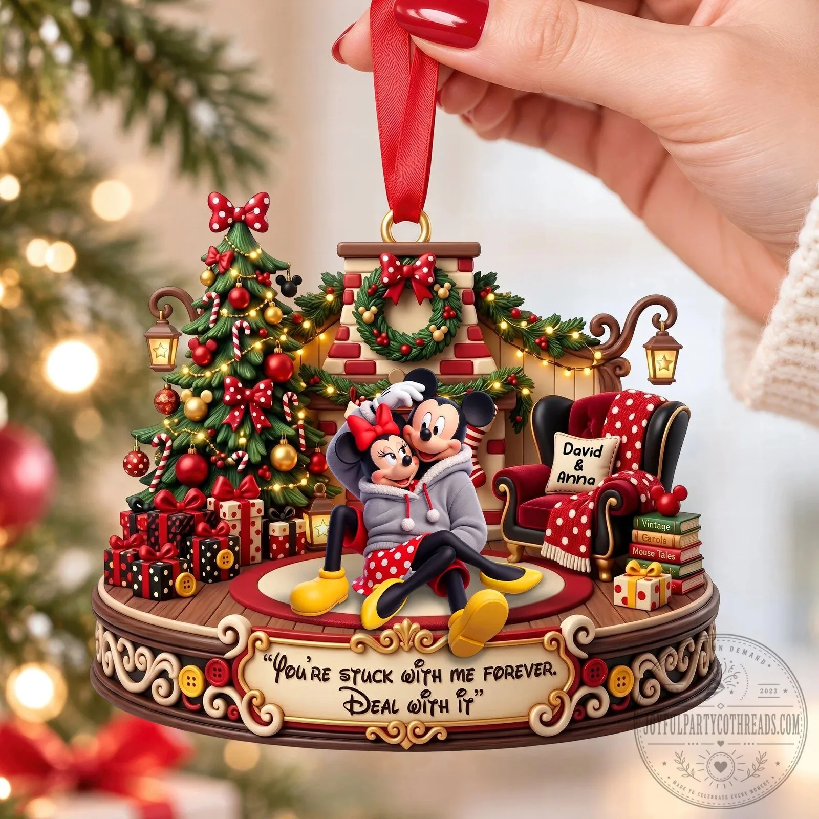 Mickey and Minnie Mouse Christmas Holiday Personalized Ornament 8 Mickey and Minnie Mouse Christmas Holiday Personalized Ornament