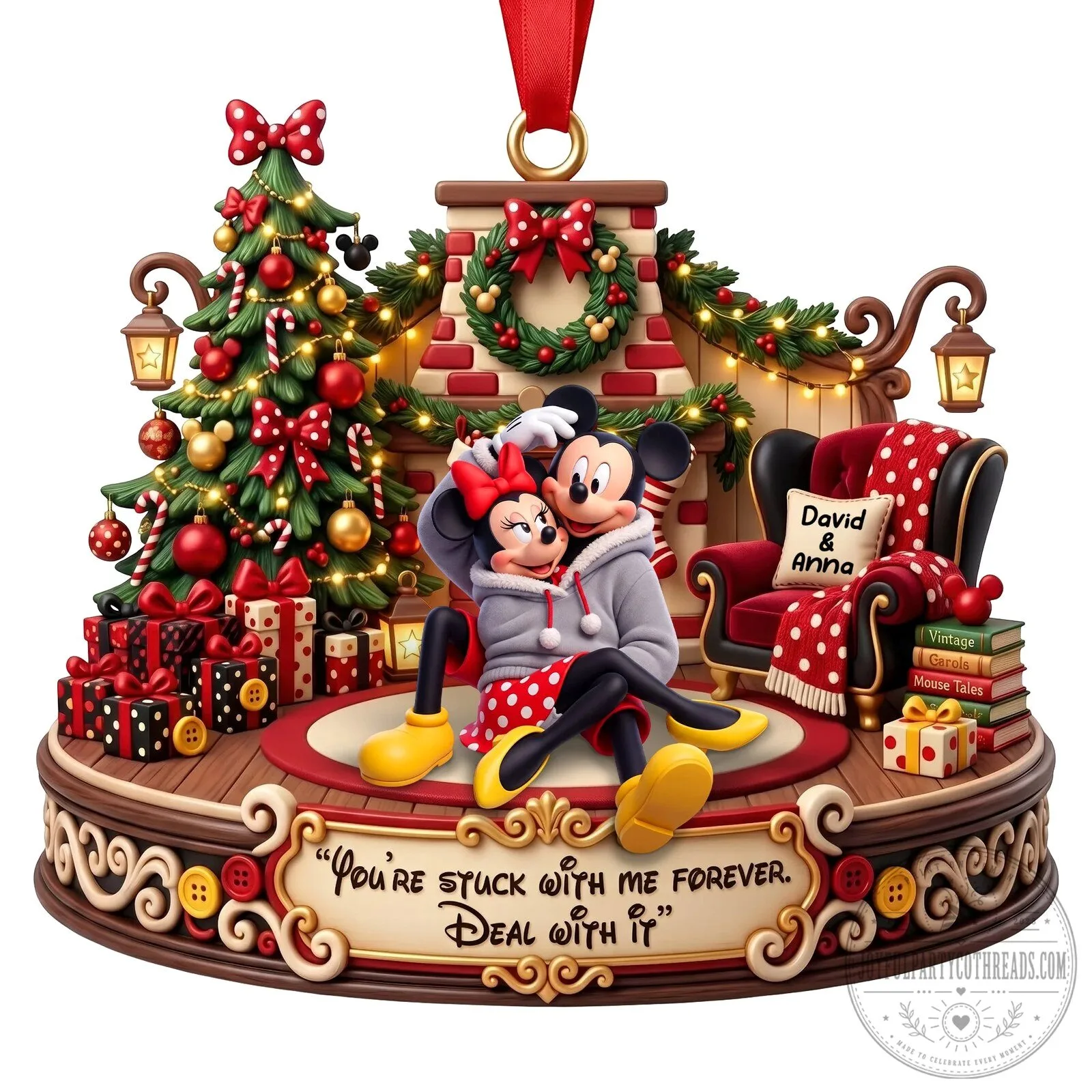 Mickey and Minnie Mouse Christmas Holiday Personalized Ornament 9 Mickey and Minnie Mouse Christmas Holiday Personalized Ornament