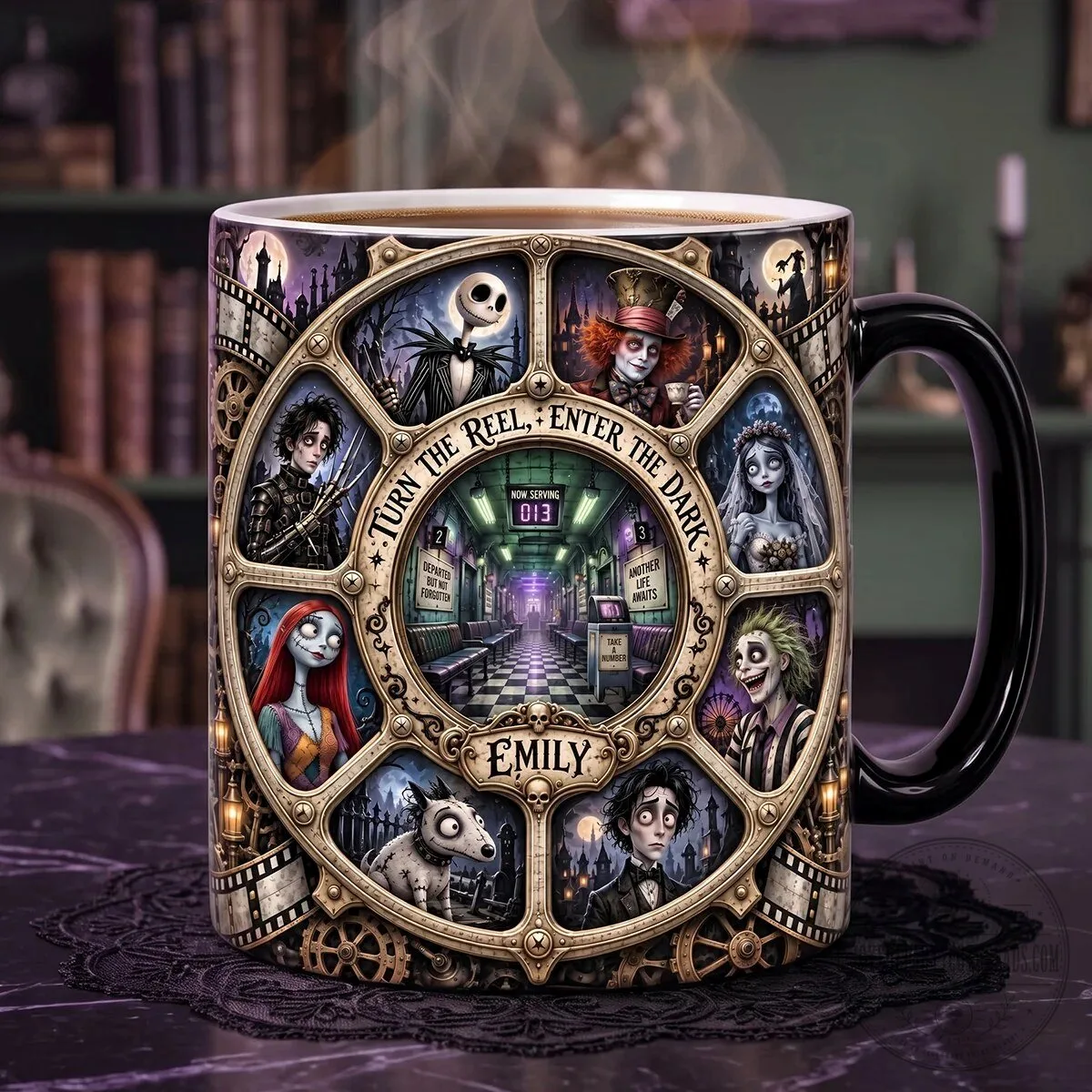 Tim Burton Characters Gothic Fantasy Steampunk Coffee Mug