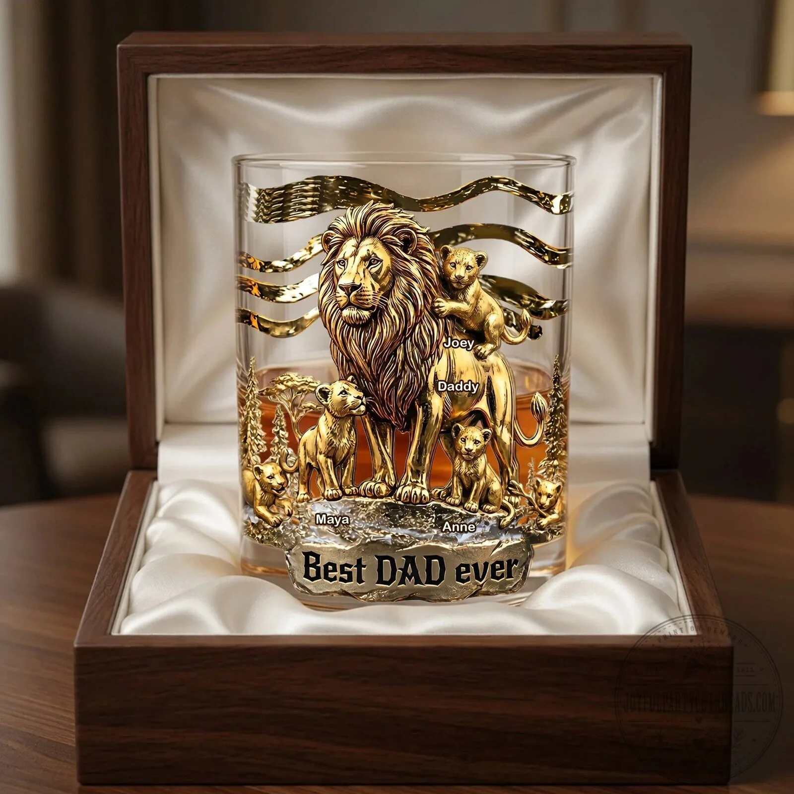 Best Dad Ever Lion and Cubs Personalized Whiskey Glass for Father's Day 8 best dad ever lion and cubs personalized whiskey glass for father s day gallery 3