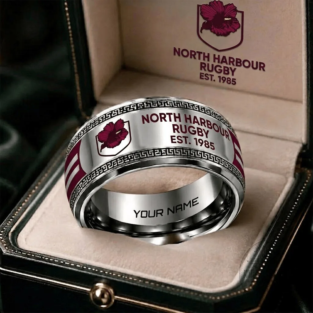 North Harbour Rugby Personalized Silver Ring Gift