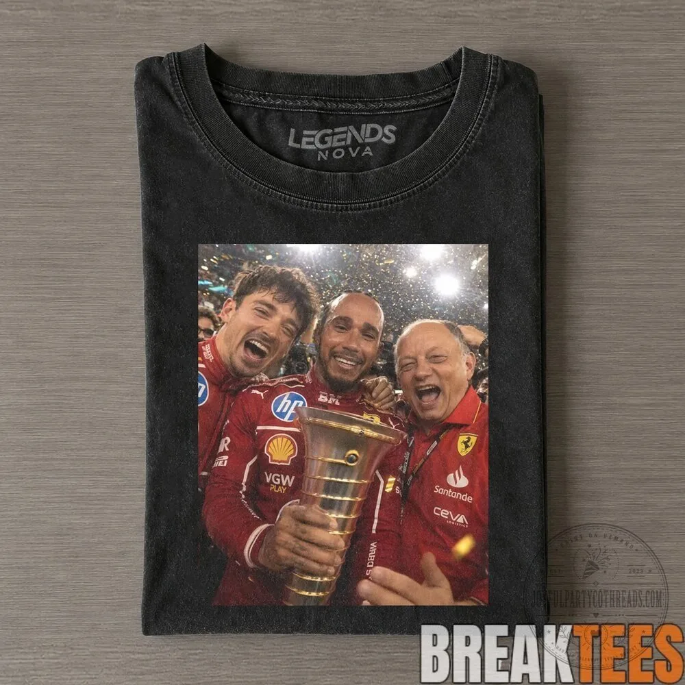 Lewis Hamilton Charles Leclerc Ferrari Formula One Racing Celebration T-Shirt