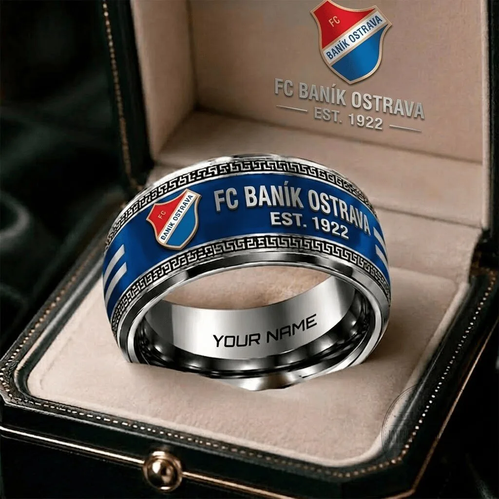 FC Baník Ostrava Czech First League Personalized Stainless Steel Ring