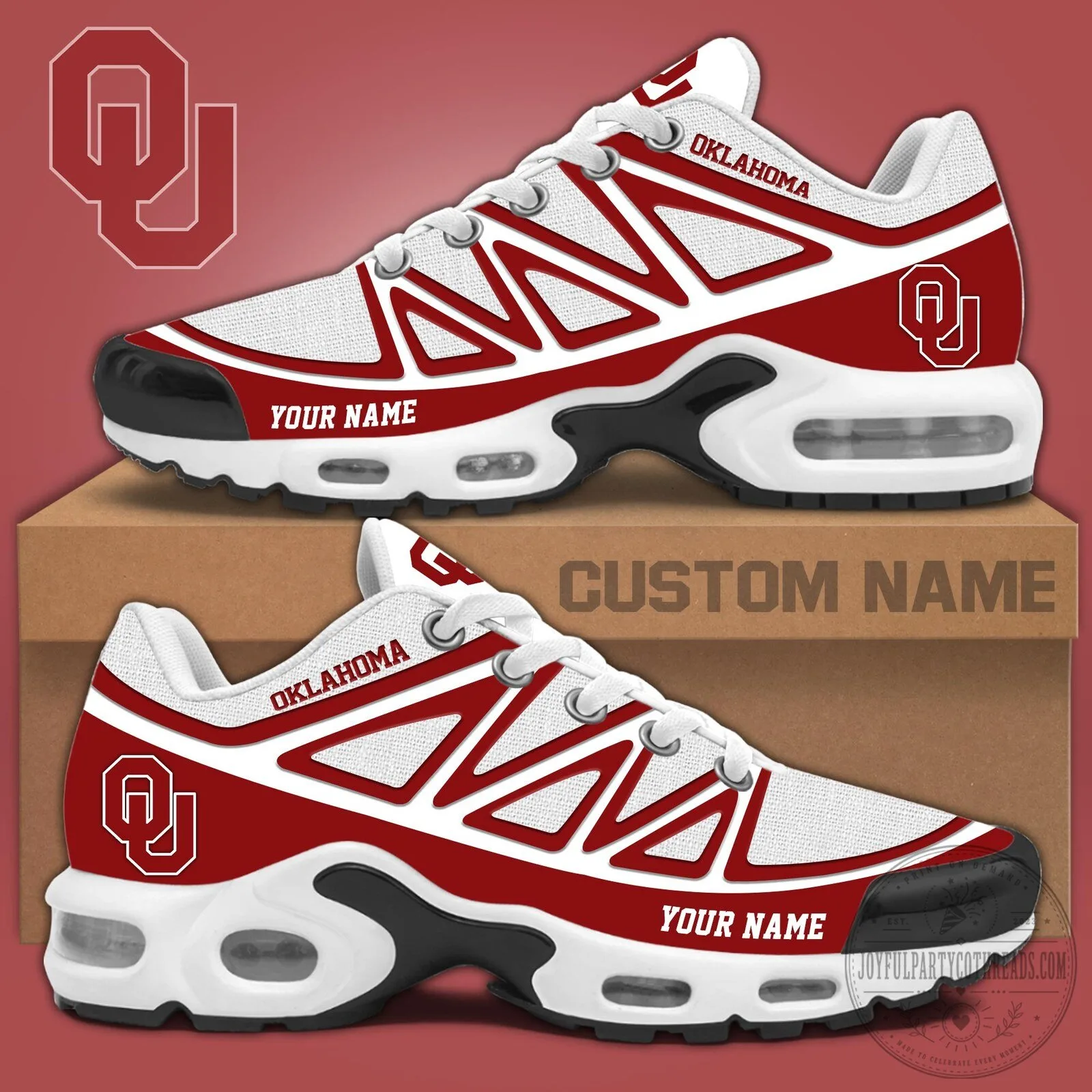 Oklahoma Sooners Personalized Athletic Running Shoes