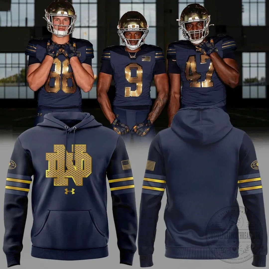 Notre Dame Football Shamrock Series Navy Gold Hoodie