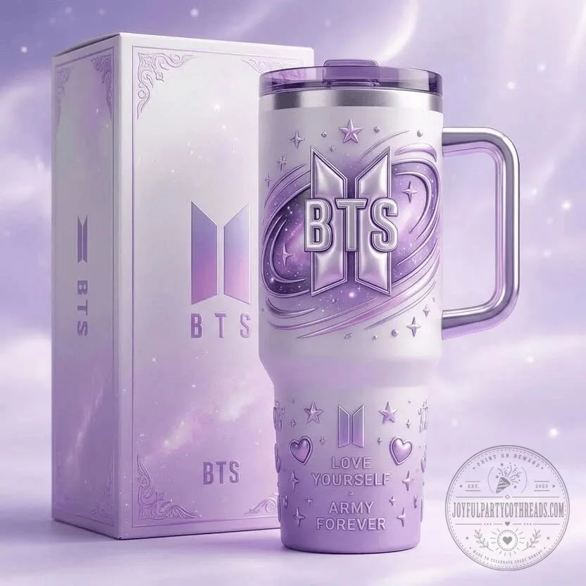 BTS K-Pop Music Group Insulated Stainless Steel Tumbler with Handle