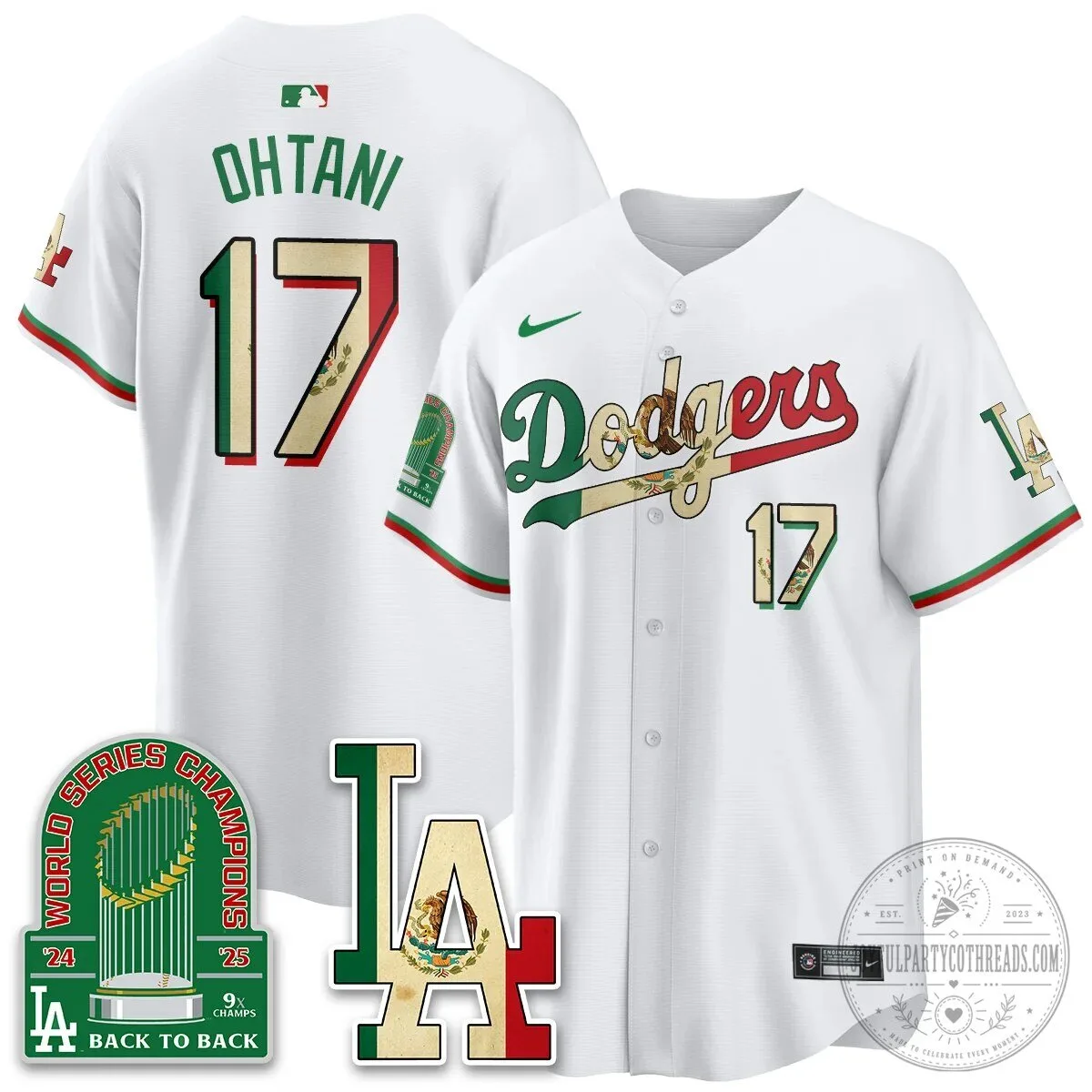 Shohei Ohtani Los Angeles Dodgers Mexico Heritage White Baseball Jersey