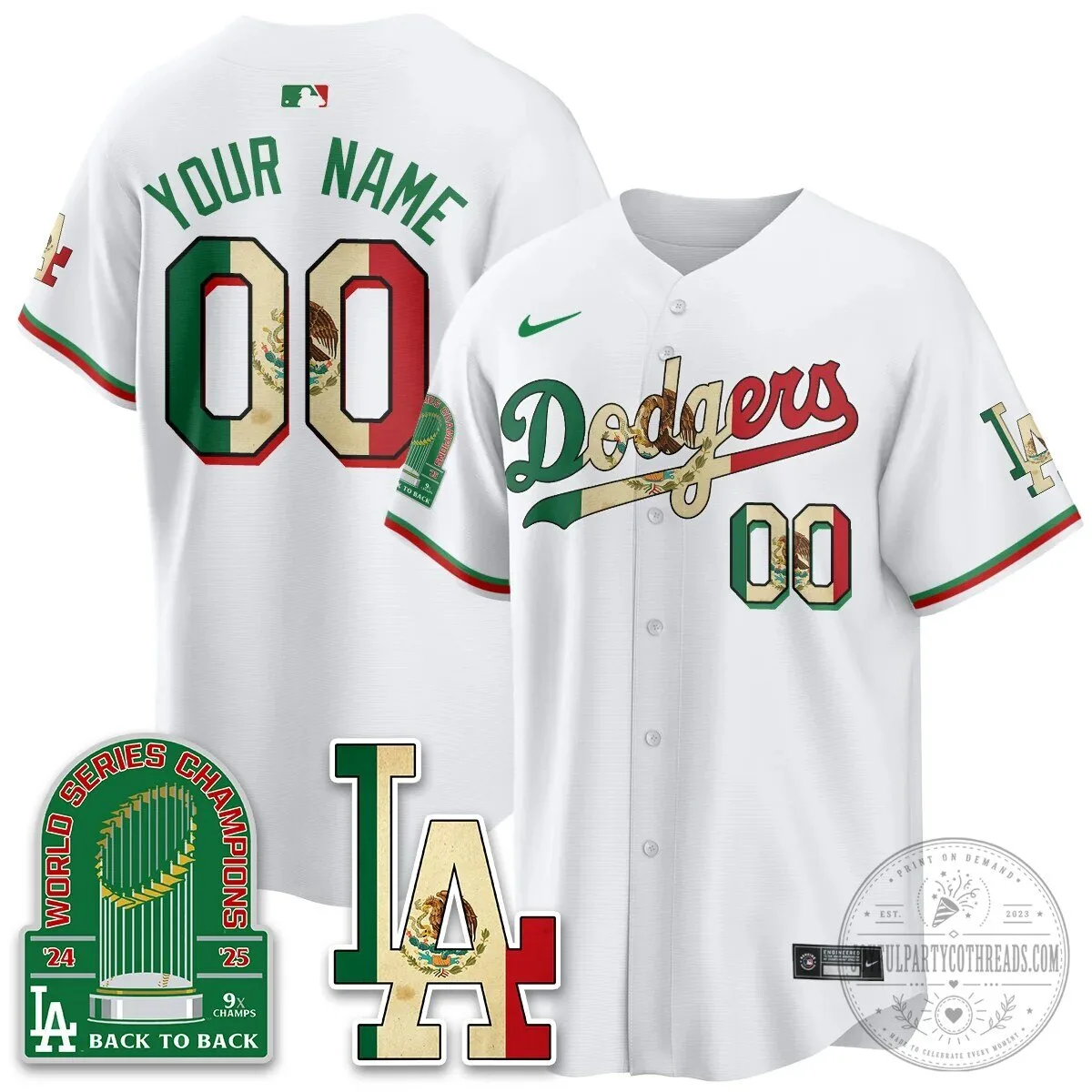 Los Angeles Dodgers Mexico Heritage Custom Stitched Baseball Jersey