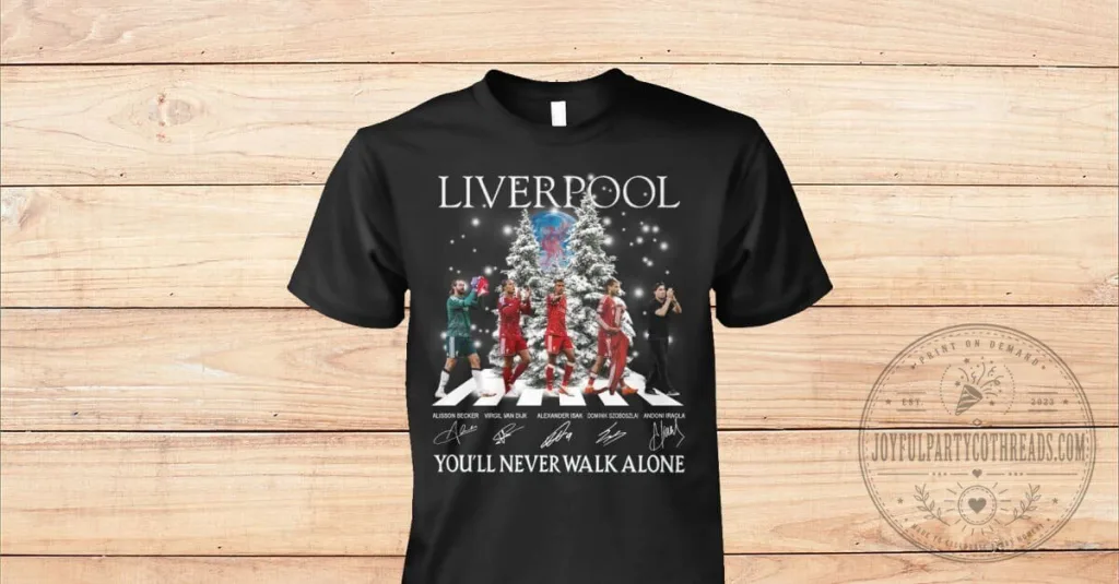 Liverpool Football Club You'll Never Walk Alone Christmas Tree T-Shirt Liverpool Football Club You'll Never Walk Alone Christmas Tree T-Shirt