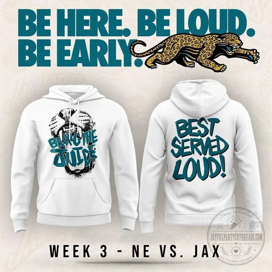 Jacksonville Jaguars Bring The Juice Best Served Loud White Hoodie