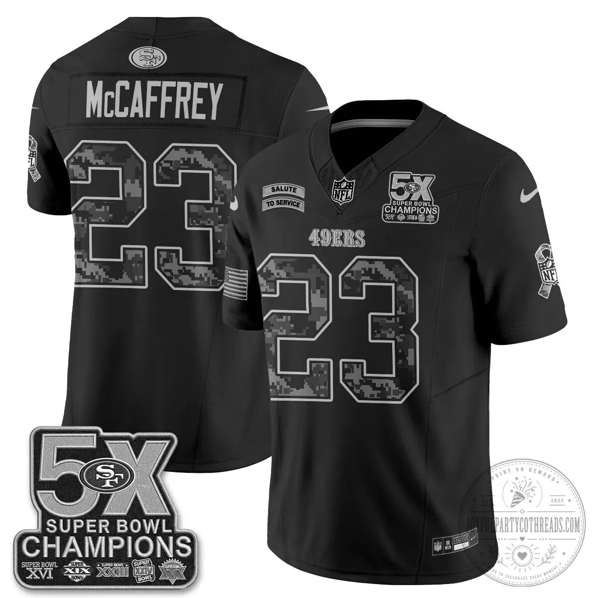 Christian McCaffrey San Francisco 49ers Salute To Service Black Football Jersey