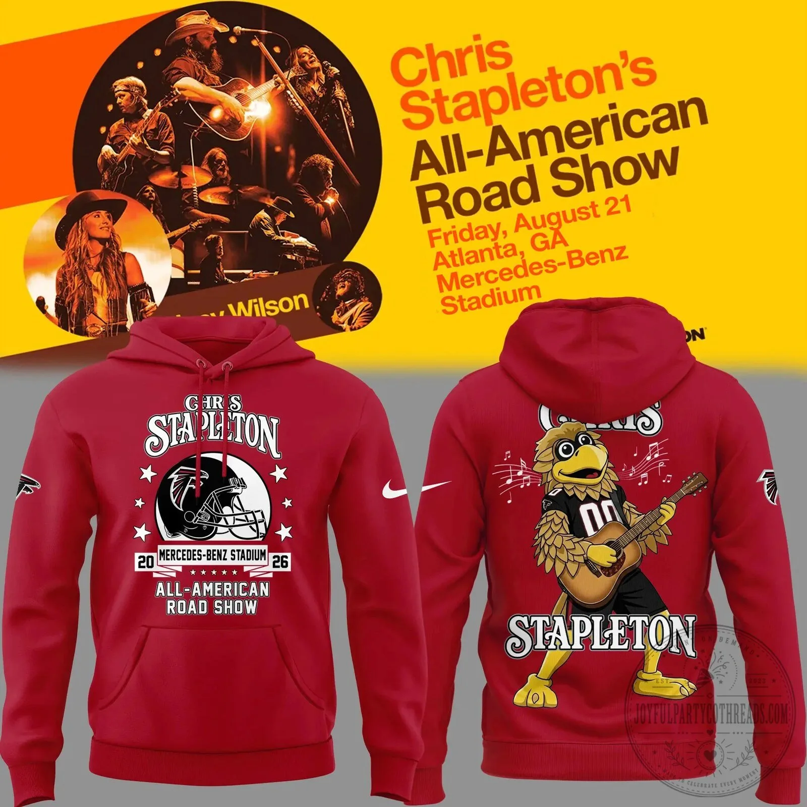 Chris Stapleton All-American Road Show Atlanta Falcons Hoodie