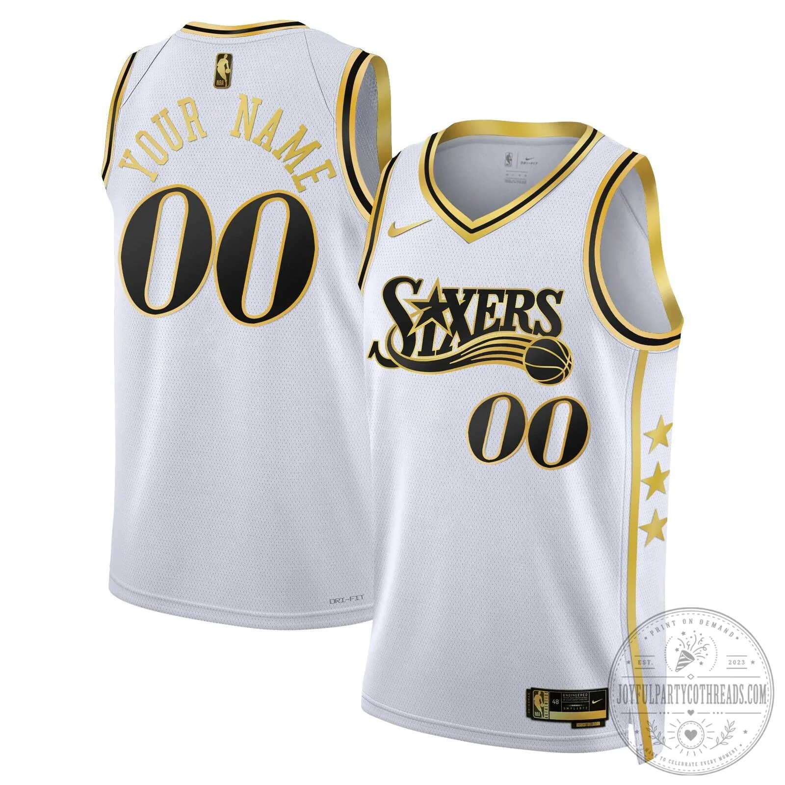Philadelphia 76ers Black Gold Custom Basketball Jersey 5 Philadelphia 76ers Black Gold Custom Basketball Jersey