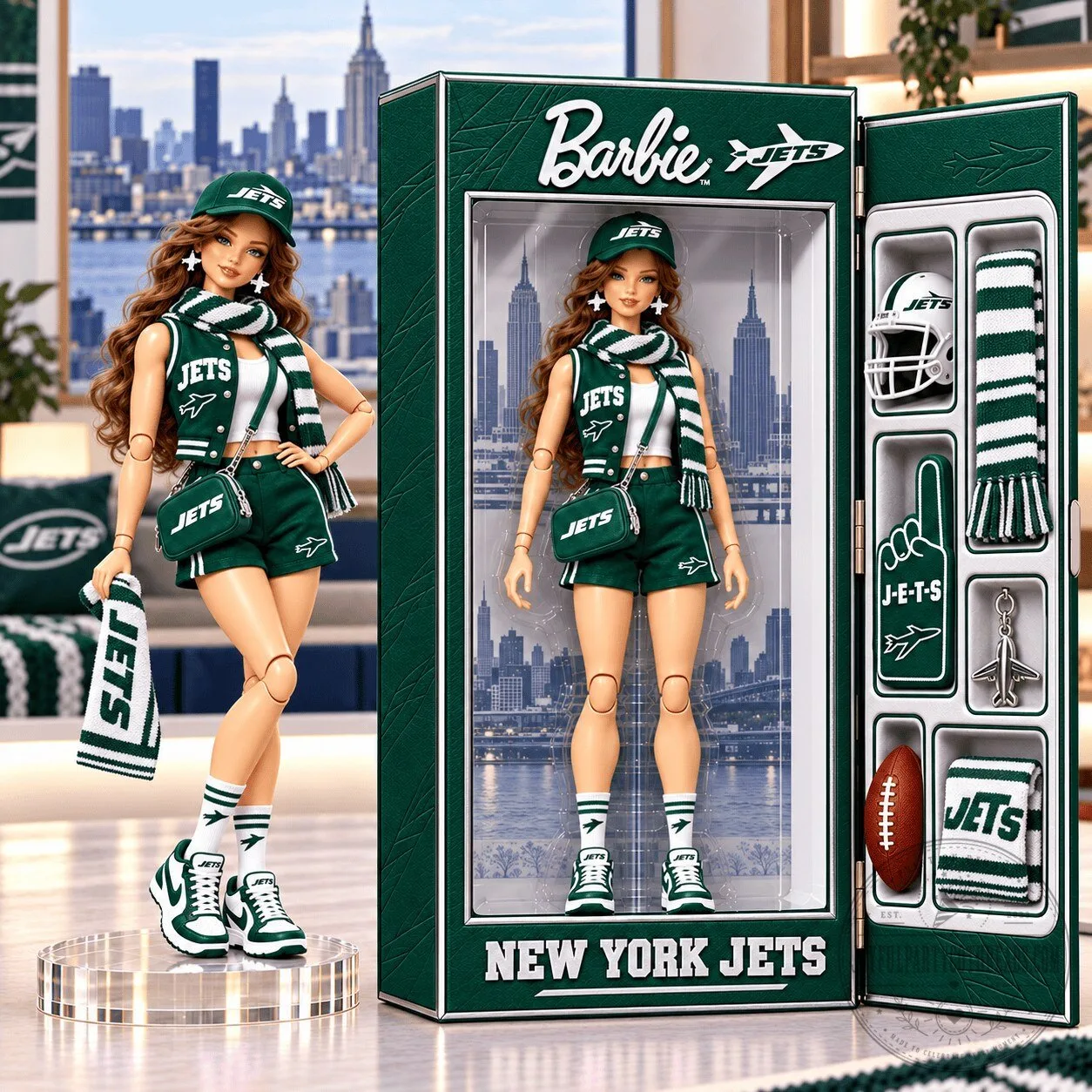 Barbie New York Jets Commemorative Collectible Doll with Accessories