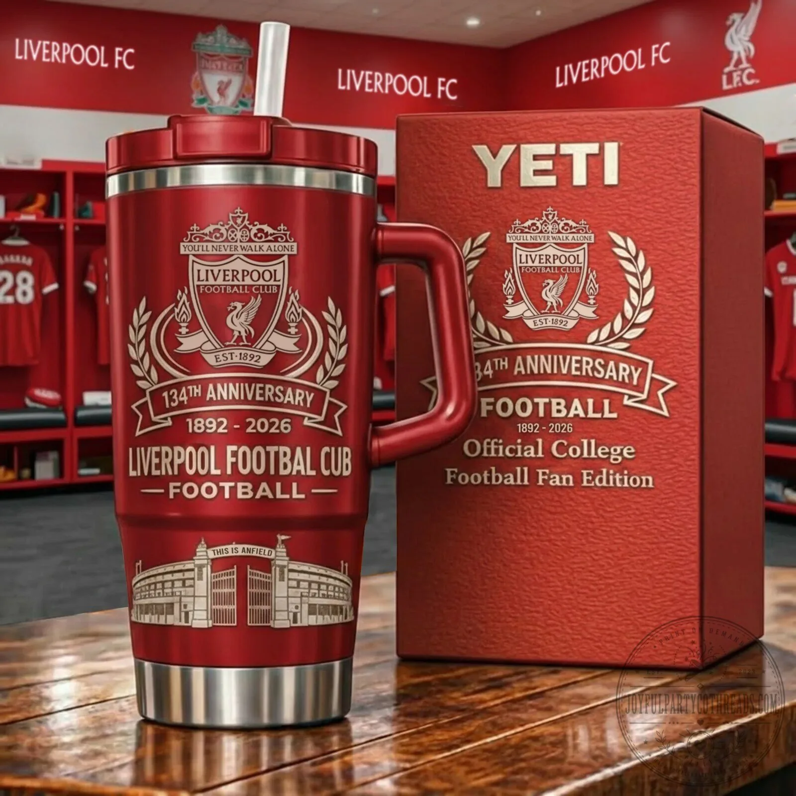 Liverpool Football Club 134th Anniversary Insulated Stainless Steel Tumbler with Handle