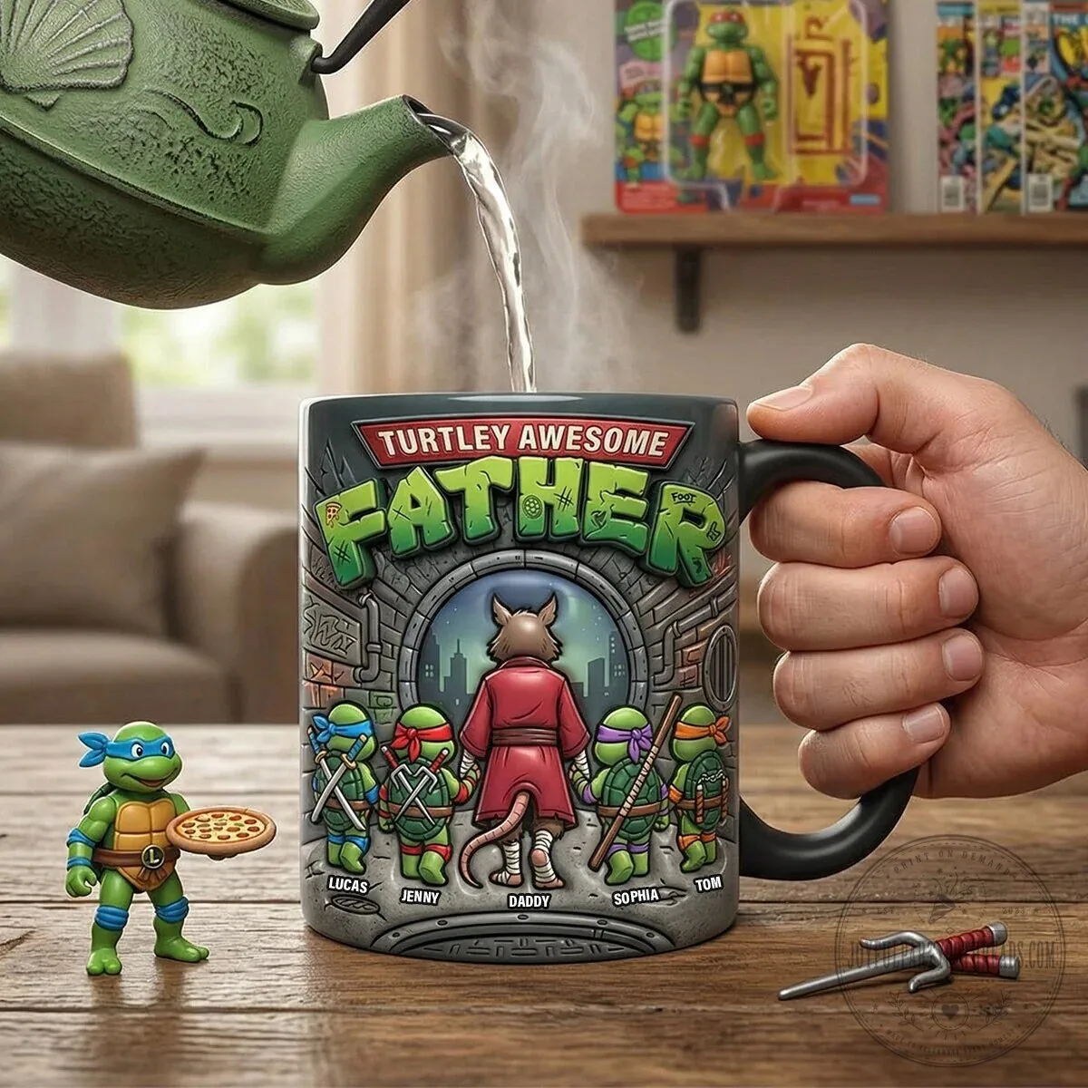 Teenage Mutant Ninja Turtles Turtley Awesome Father Personalized Coffee Mug