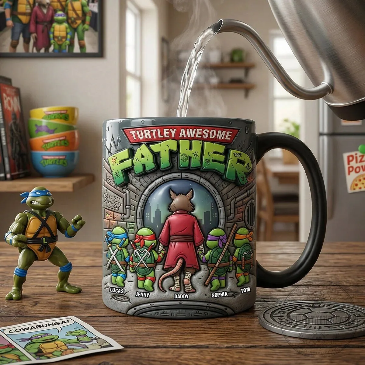 Teenage Mutant Ninja Turtles Turtley Awesome Father Personalized Coffee Mug 6 Teenage Mutant Ninja Turtles Turtley Awesome Father Personalized Coffee Mug