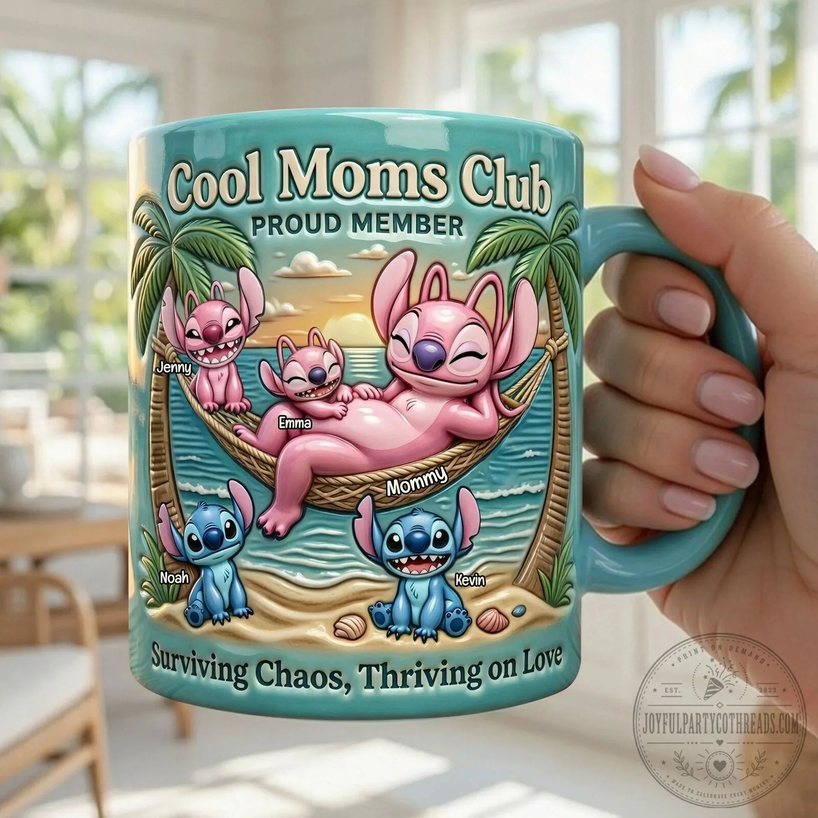 Cool Moms Club Personalized Stitch and Angel Lilo & Stitch Coffee Mug