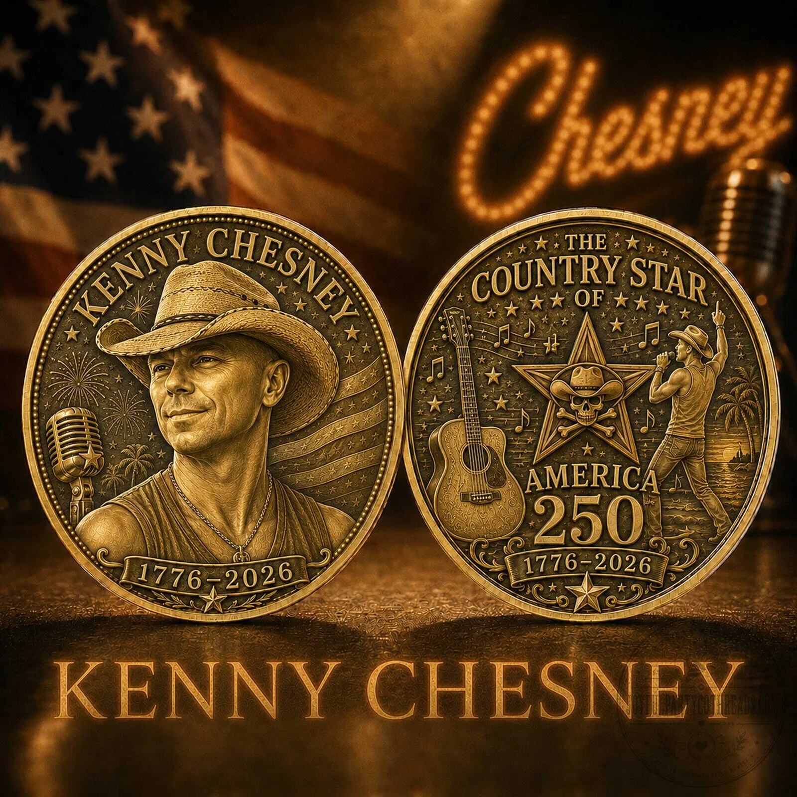 Kenny Chesney Country Star America 250th Anniversary Commemorative Coin