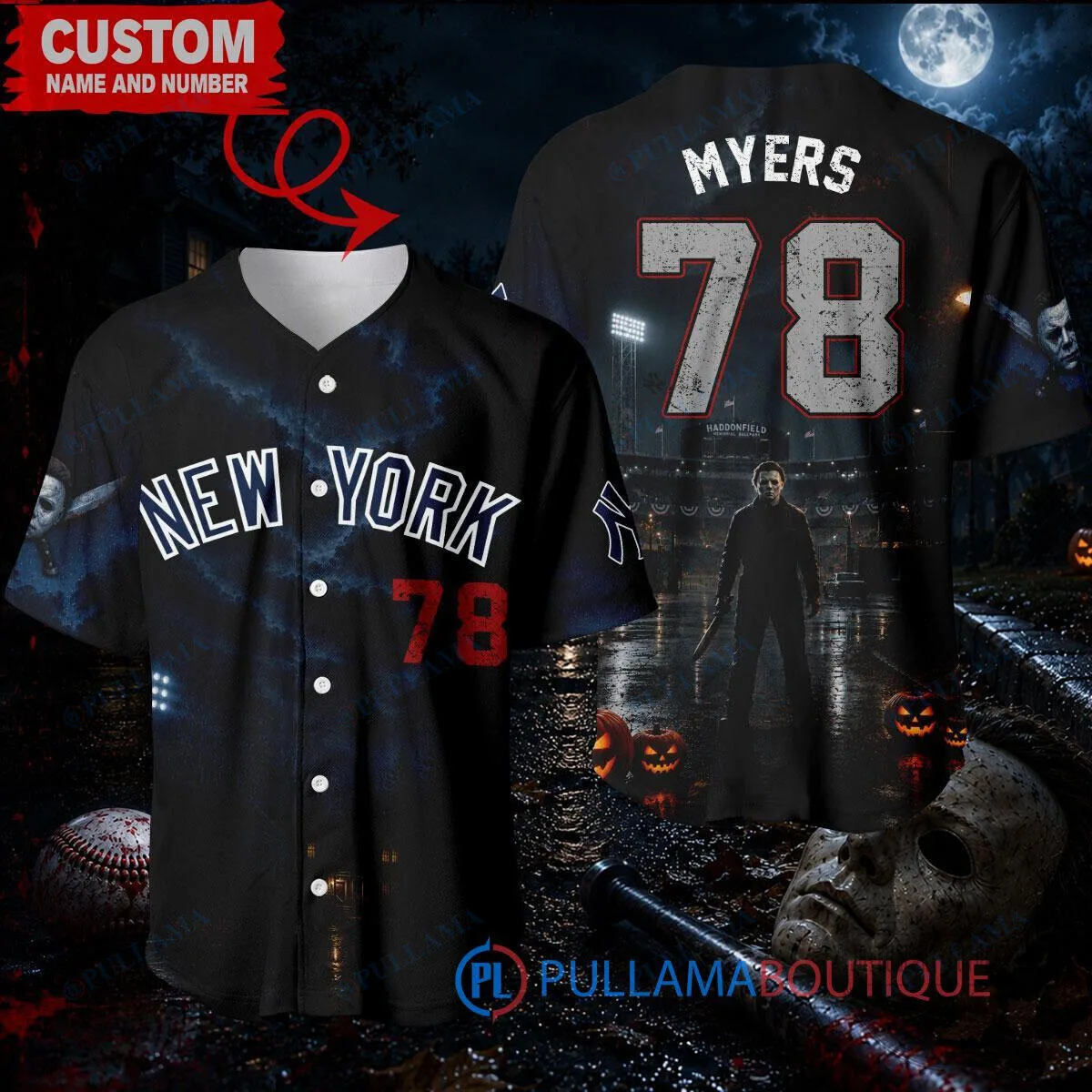 New York Yankees Game Michael Myers Halloween Baseball Jersey