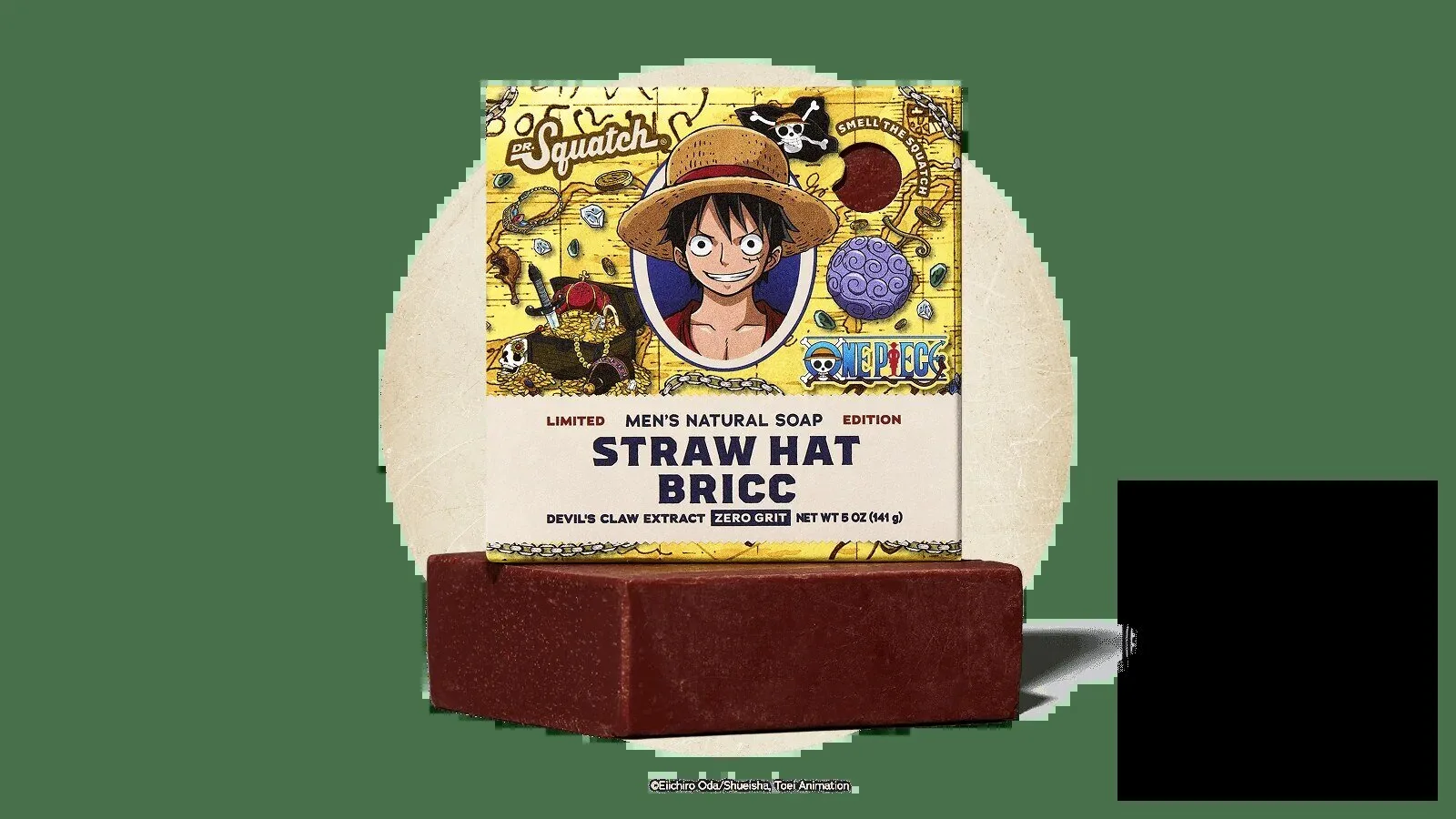 One Piece Monkey D. Luffy Straw Hat Bricc Men's Natural Soap Bar
