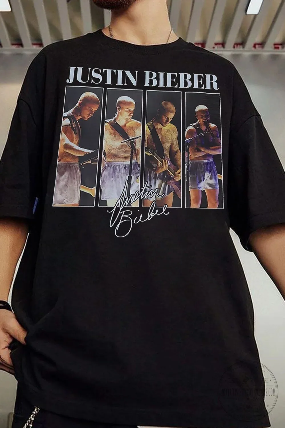 Justin Bieber Shirt Concert Photo Graphic Black T-Shirt
