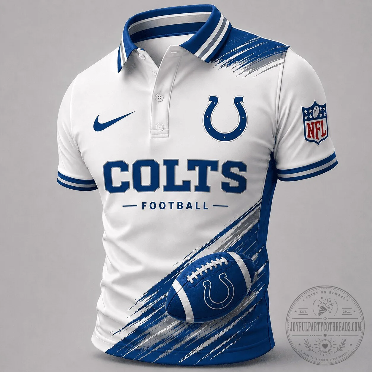 Indianapolis Colts Dynamic Gridiron Style Football Team Polo Shirt