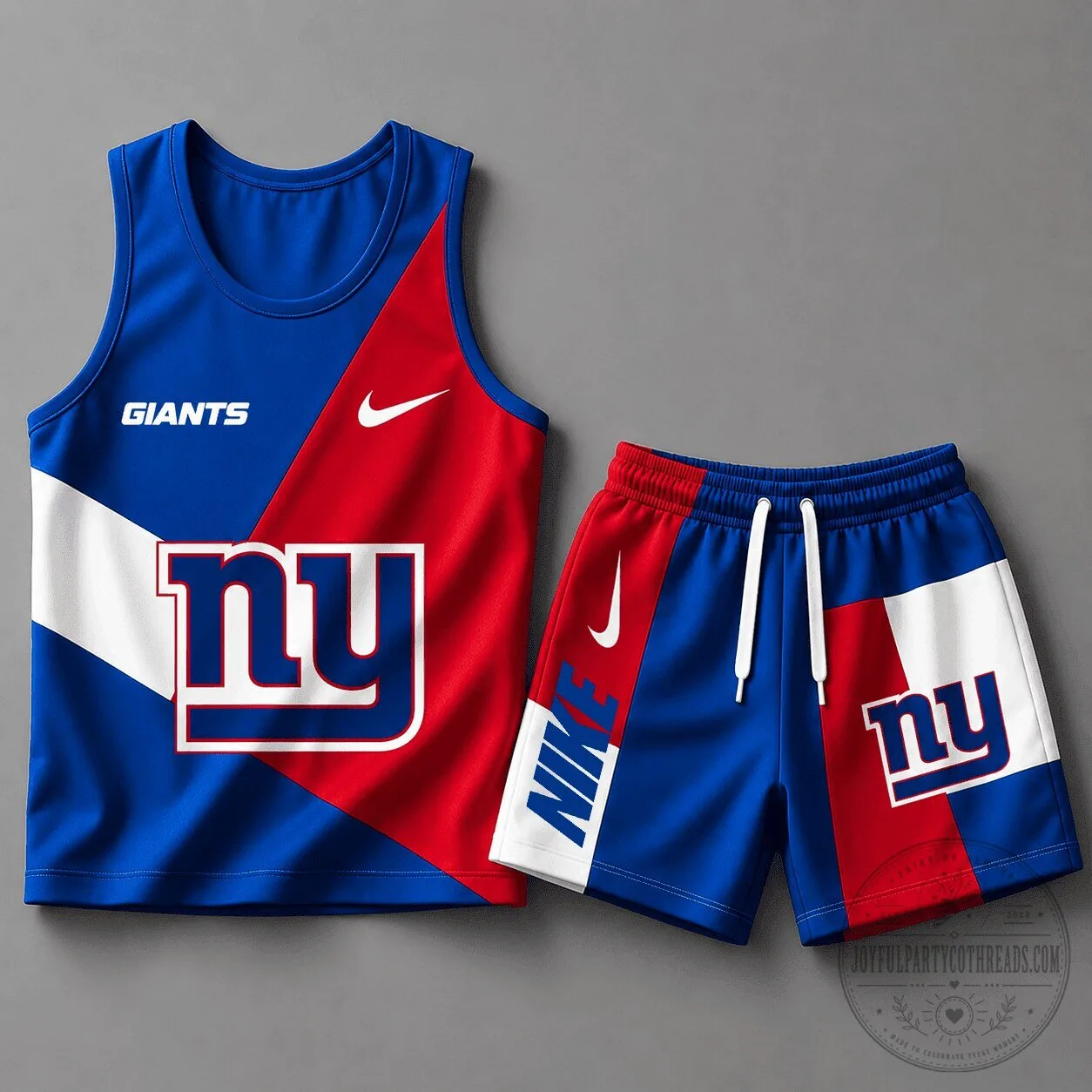 New York Giants Color Block Athletic Tank Top and Shorts Set