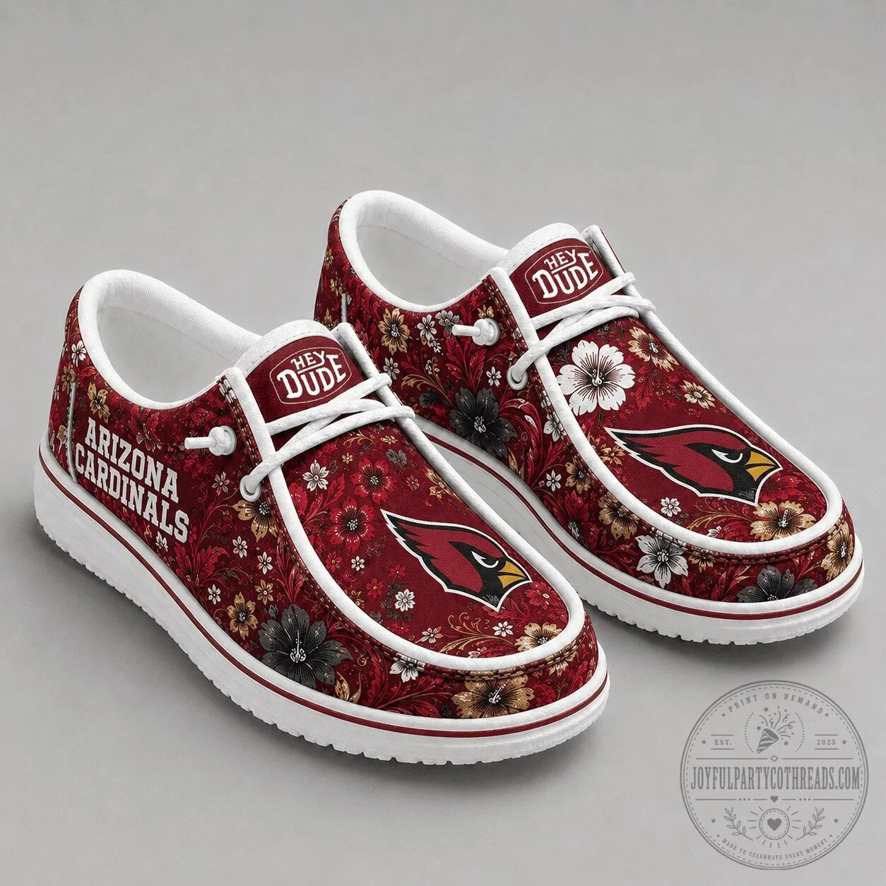 Arizona Cardinals NFL Team Floral Pattern Shoes