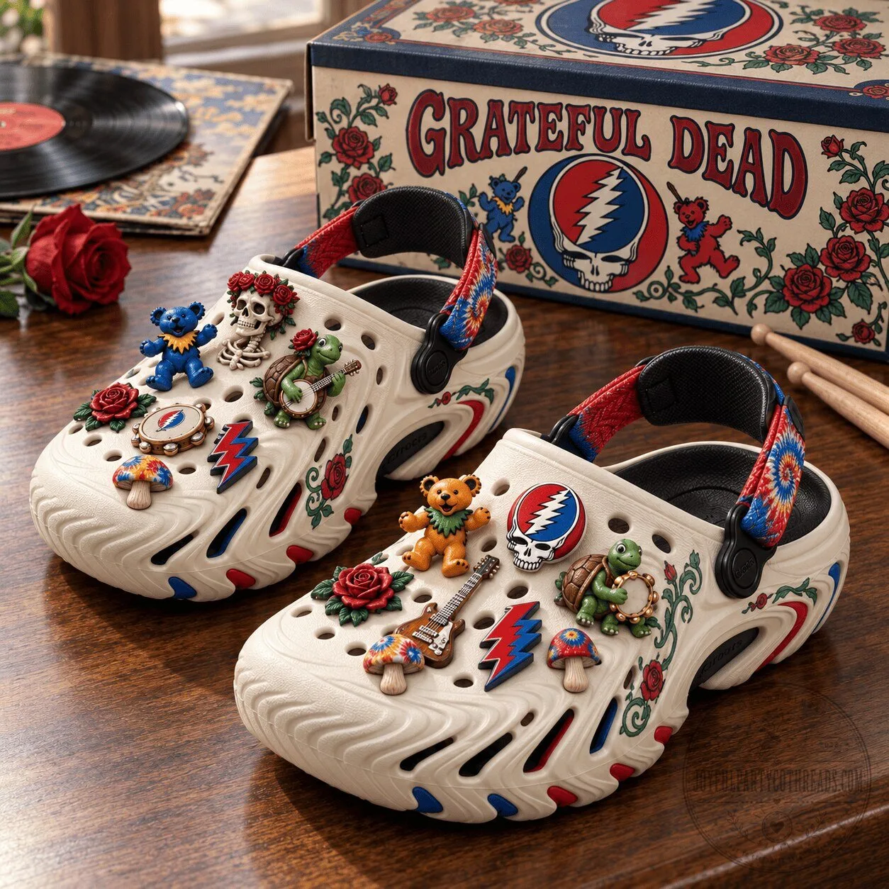 Grateful Dead Echo Clogs with Jibbitz Charms