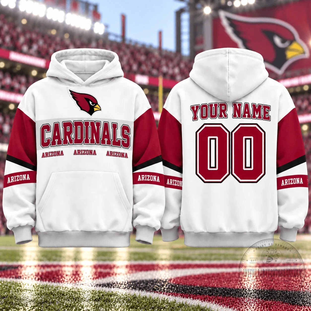 Arizona Cardinals Personalized Football Team Hoodie