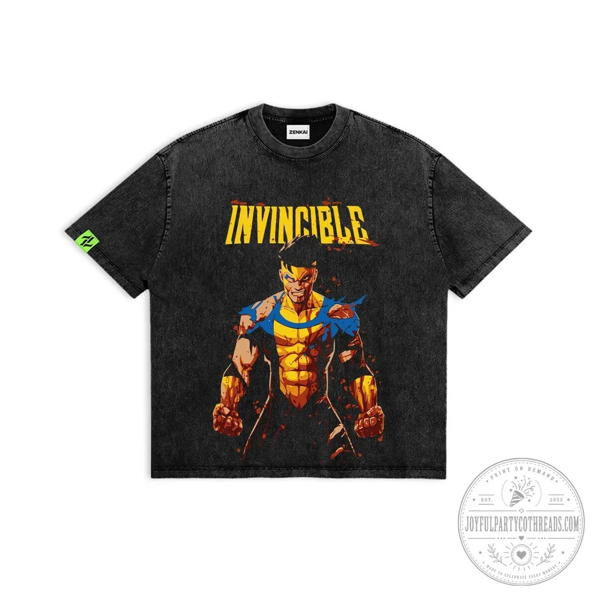 Invincible Mark Grayson Born of Viltrum Distressed Black T-Shirt