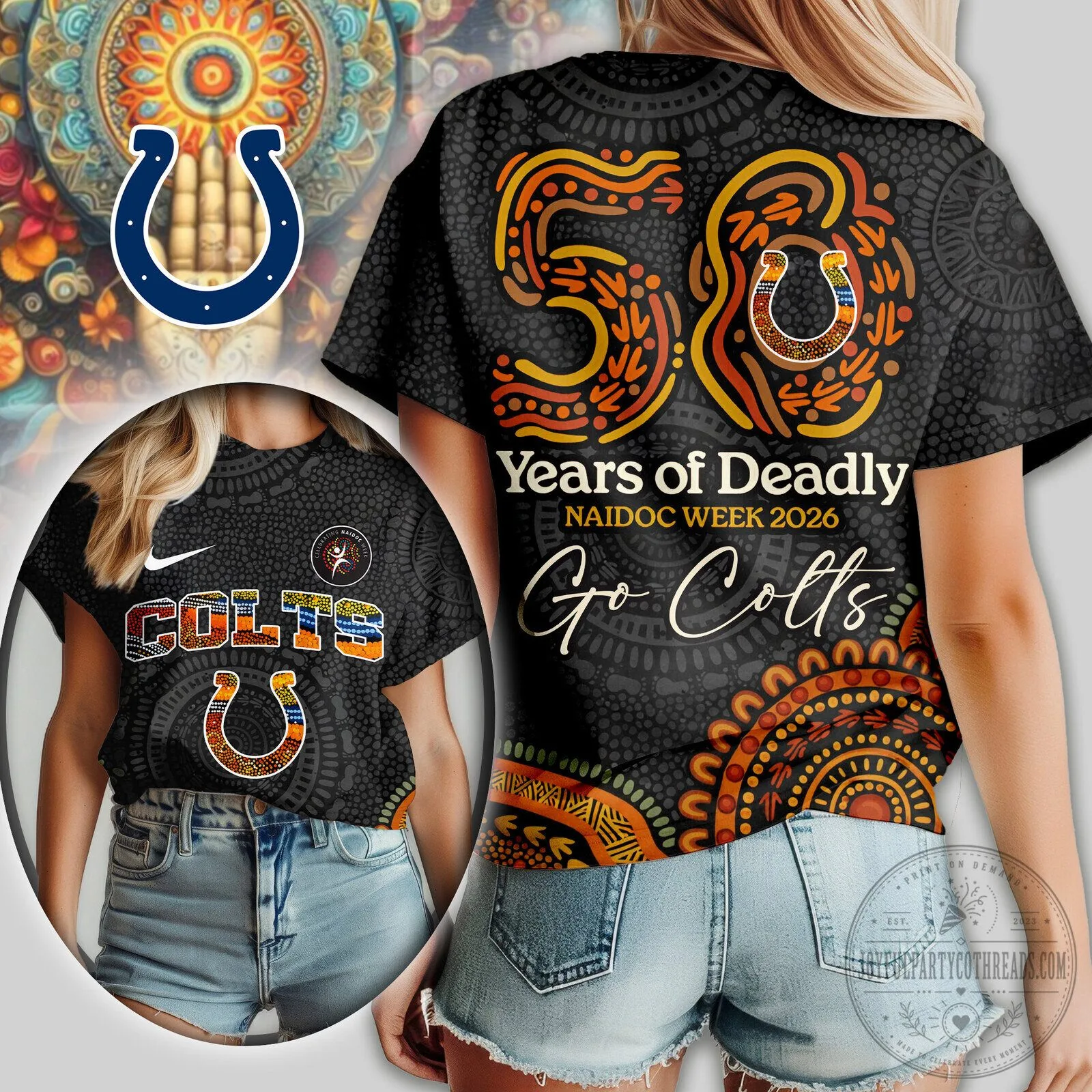 Indianapolis Colts NFL Week 3 Shirt, 50 Years of Deadly NAIDOC Week 2026 T-Shirt