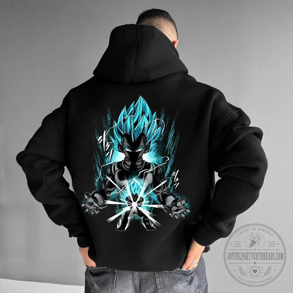 Dragon Ball Super Vegeta Super Saiyan Blue Evolution Anime Black Hoodie