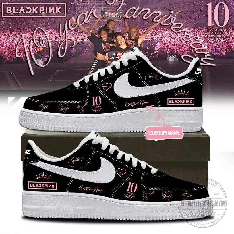 BLACKPINK 10th Anniversary K-Pop Music Band Custom Name Sneakers