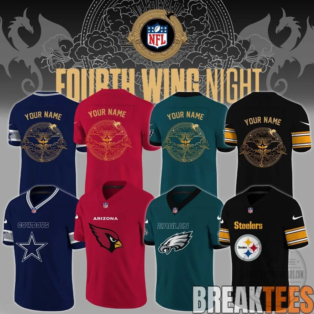 Fourth Wing Night NFL Football Teams Custom Name Black Football Jersey 24 Fourth Wing Night NFL Football Teams Custom Name Black Football Jersey