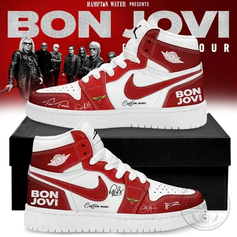 Bon Jovi Forever Tour 2026 Signature Custom Name High Top Sneakers