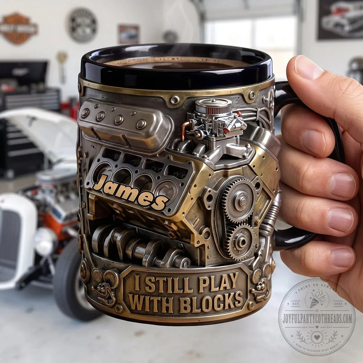 Personalized Hot Rod Engine I Still Play With Blocks Coffee Mug 7 Personalized Hot Rod Engine I Still Play With Blocks Coffee Mug