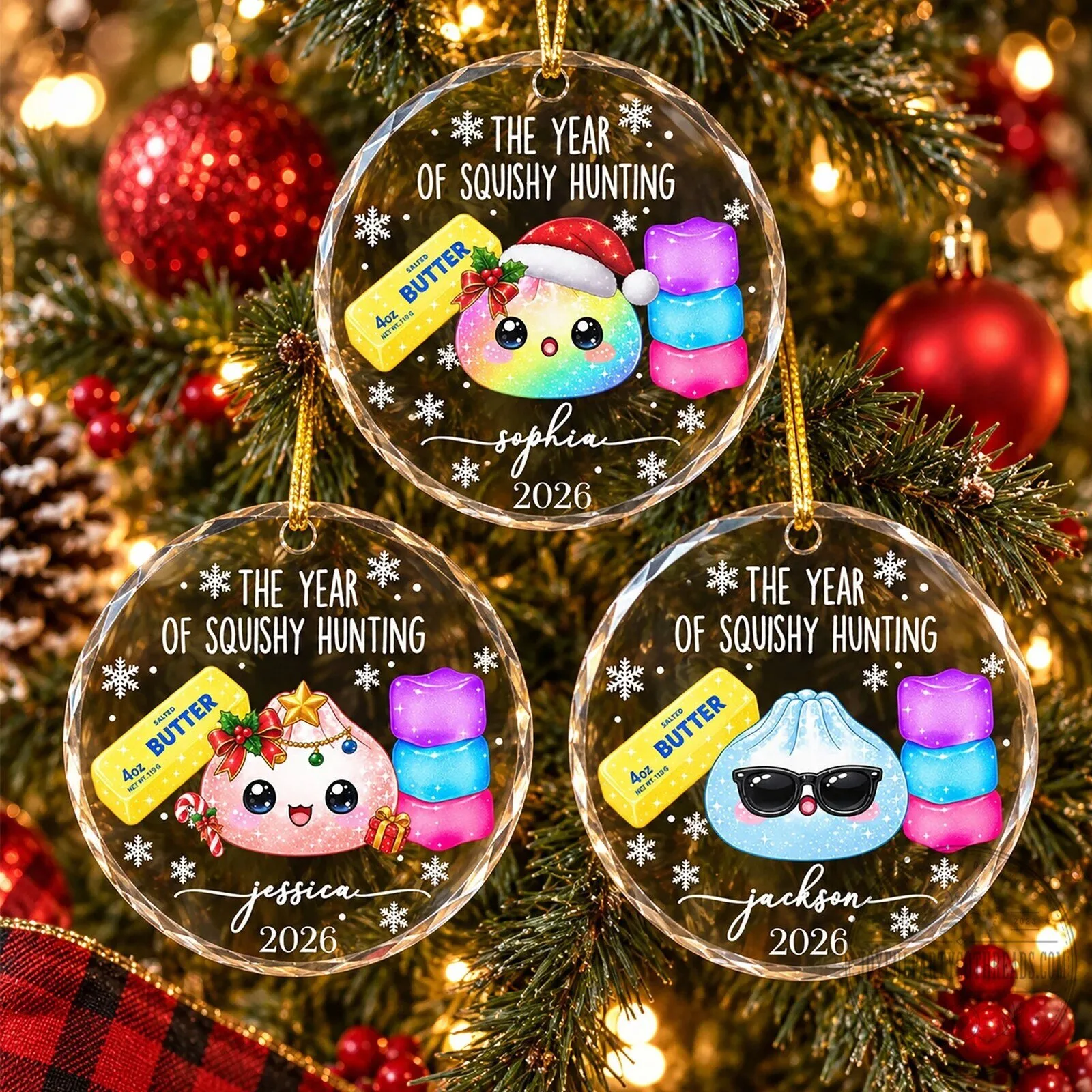 Personalized The Year Of Squishy Hunting Christmas Holiday Glass Ornament 5 Personalized The Year Of Squishy Hunting Christmas Holiday Glass Ornament
