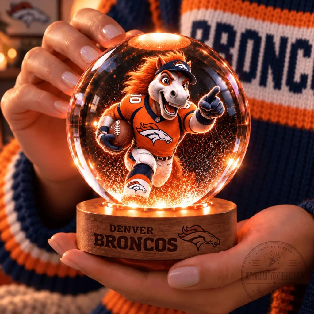 Denver Broncos Miles Mascot Football Crystal Ball Night Light Denver Broncos Miles Mascot Football Crystal Ball Night Light