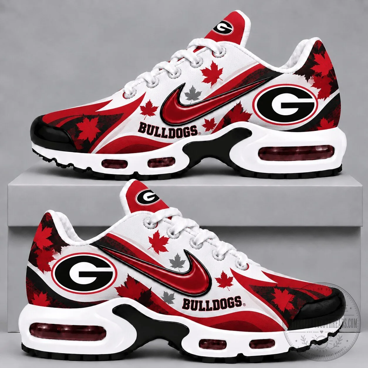 Georgia Bulldogs Fall Season Red Maple Leaf Air Max Sneakers 1 Georgia Bulldogs Fall Season Red Maple Leaf Air Max Sneakers