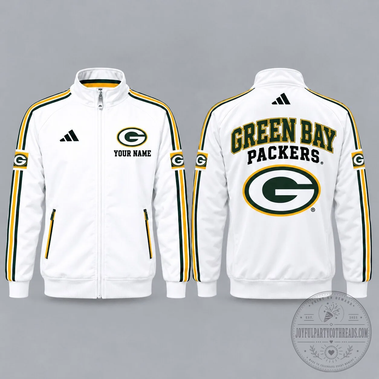 Green Bay Packers Personalized Full-Zip Casual Jacket for Men and Women