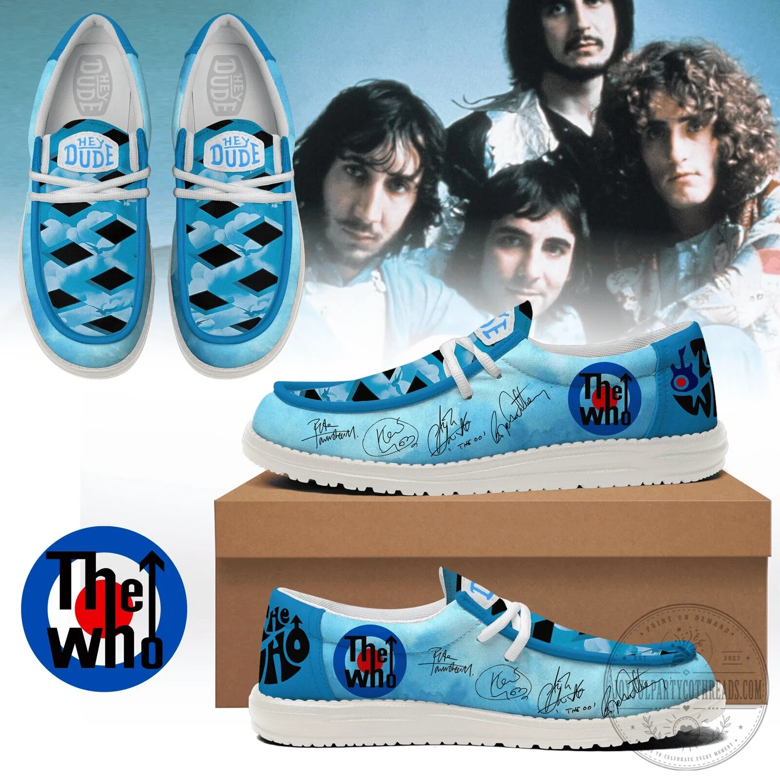 The Who Band Logo Classic Loafer Shoes for Men and Women