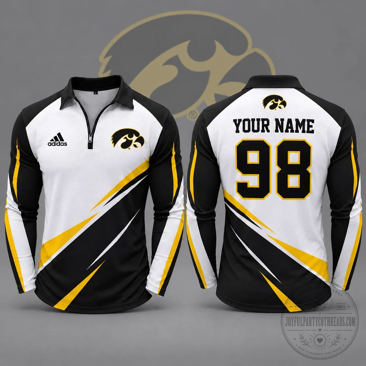 Iowa Hawkeyes Personalized Name and Number Dynamic Strike Long-Sleeve Polo Shirt